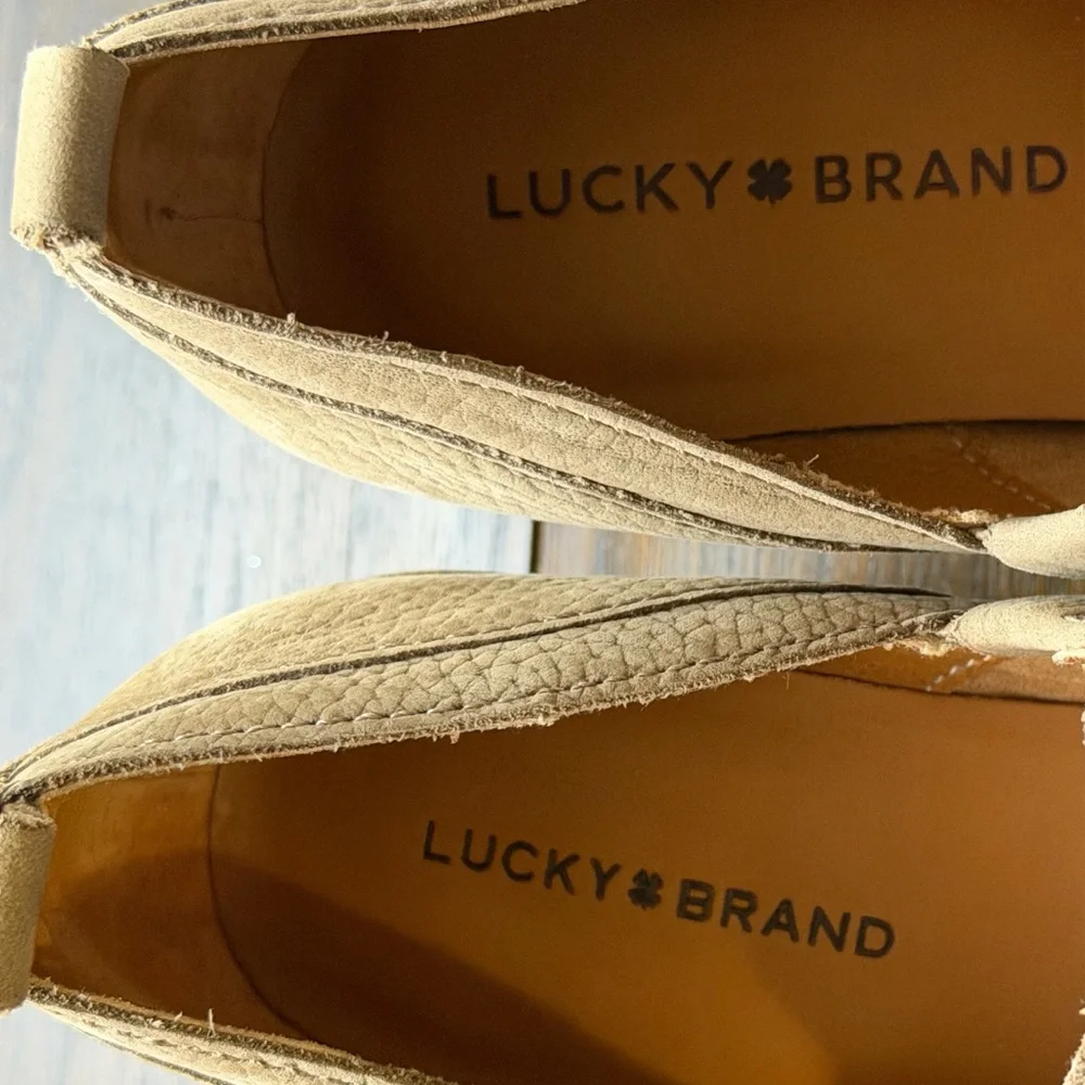 Lucky Brand Venna Leather Ankle Booties Tan Western Block Heel Size 7.5 - Picture 6 of 7